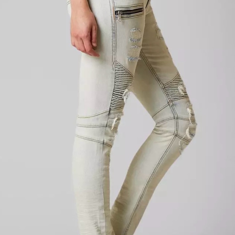 Rock revival gaby Distressed Cream Jeans - Picture 3 of 12